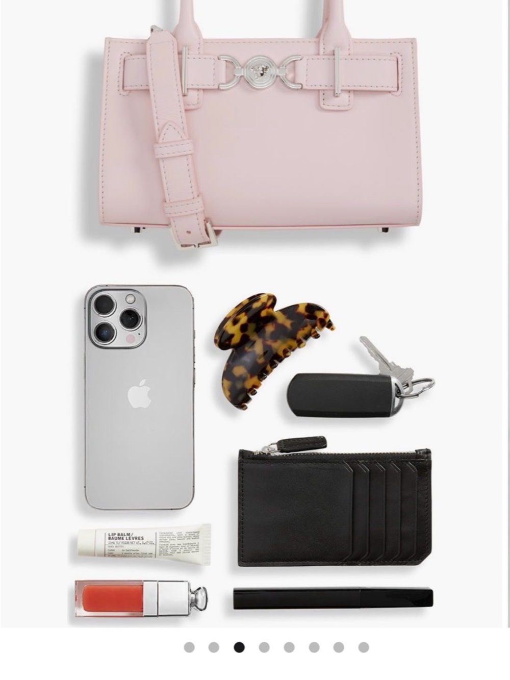 Versace Pale Pink Leather Shoulder Bag